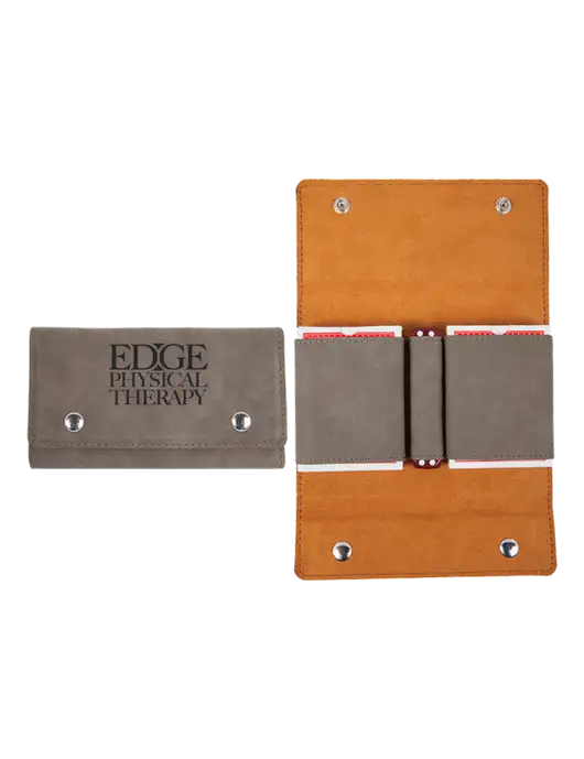 Grey Leatherette Card & Dice Set w/Edge Physical Therapy Logo