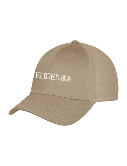 Khaki Mesh Trucker Cap Snap Back w/Edge Physical Therapy Logo