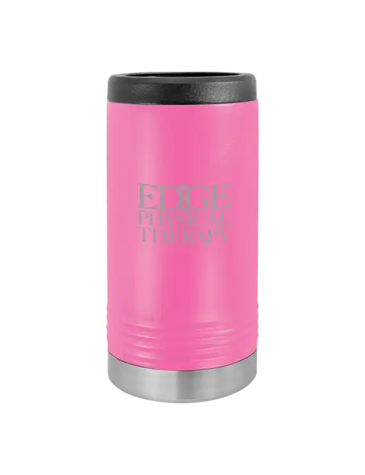 Polar Camel Powder Coated Pink Vacuum Insulated Slim Beverage Holder w/Edge Physical Therapy Logo