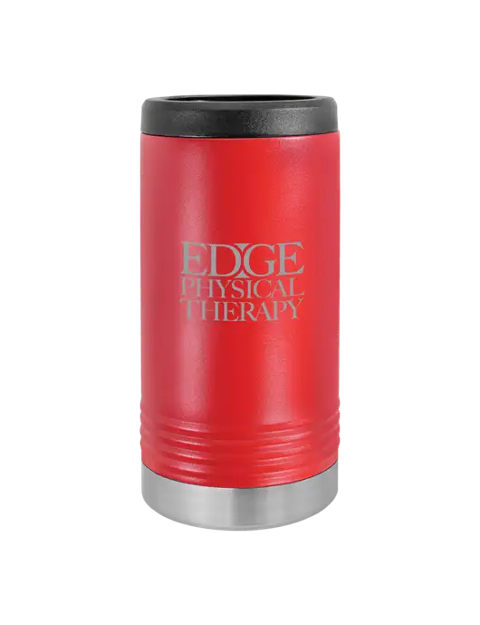 Polar Camel Powder Coated Red Vacuum Insulated Slim Beverage Holder w/Edge Physical Therapy Logo