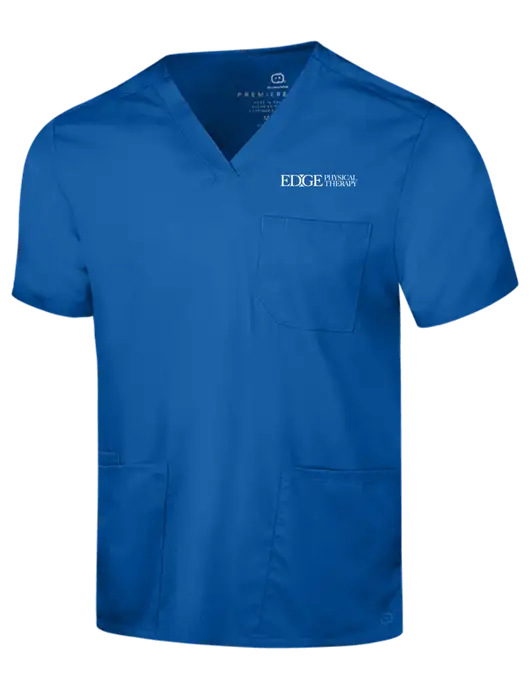 Wink Royal Mens Premiere Flex V-Neck Top w/Edge Physical Therapy Logo