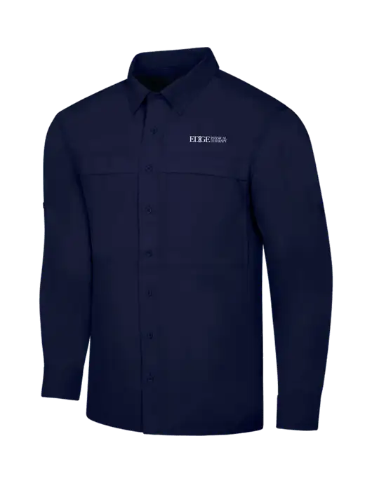 Navy Long Sleeve UV Daybreak Shirt w/Edge Physical Therapy Logo