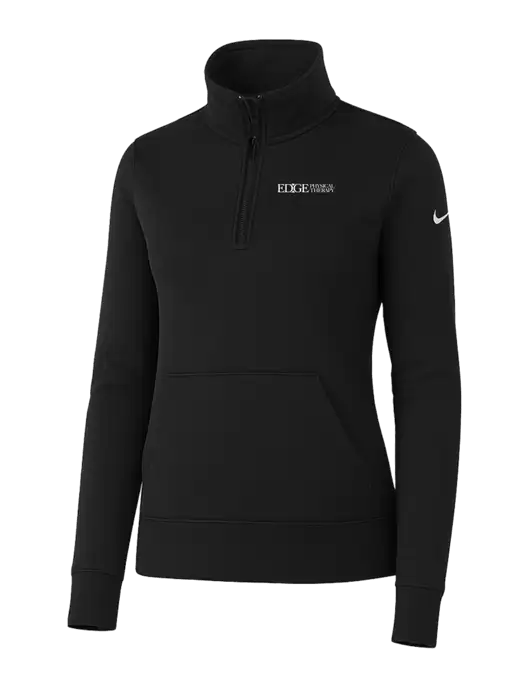 Nike Womens Black Club Fleece Sleeve Swoosh 1/2-Zip w/Edge Physical Therapy Logo