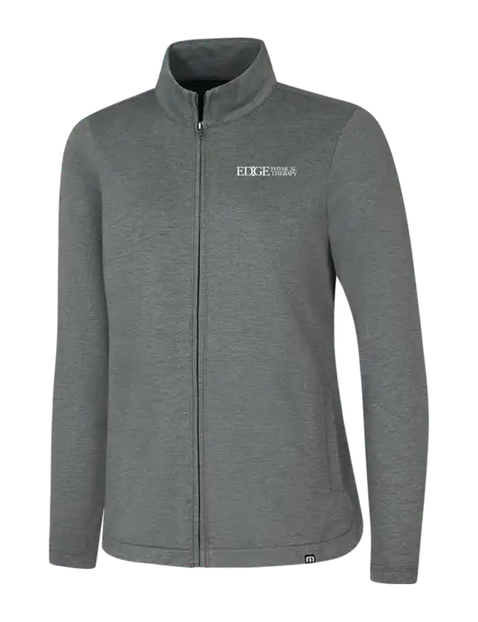 TravisMathew Womens Dark Grey Heather Coveside Full-Zip w/Edge Physical Therapy Logo