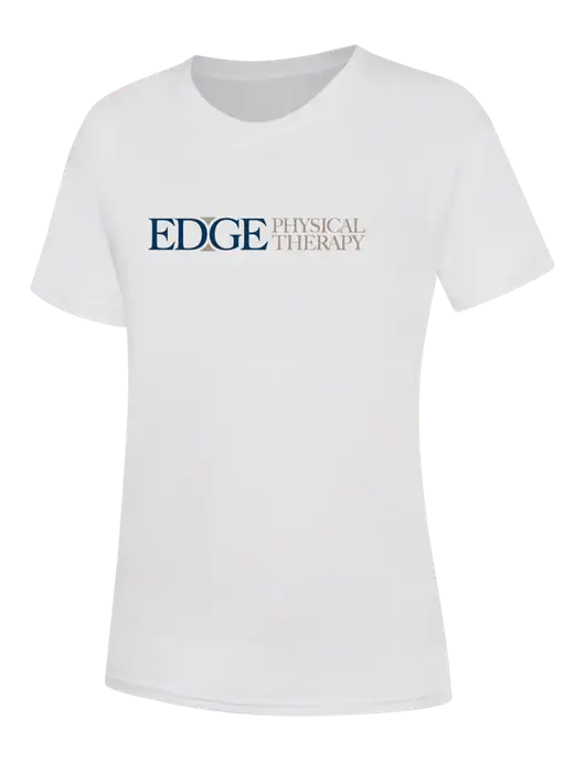 Womens White Core Blend Tee w/Edge Physical Therapy Logo