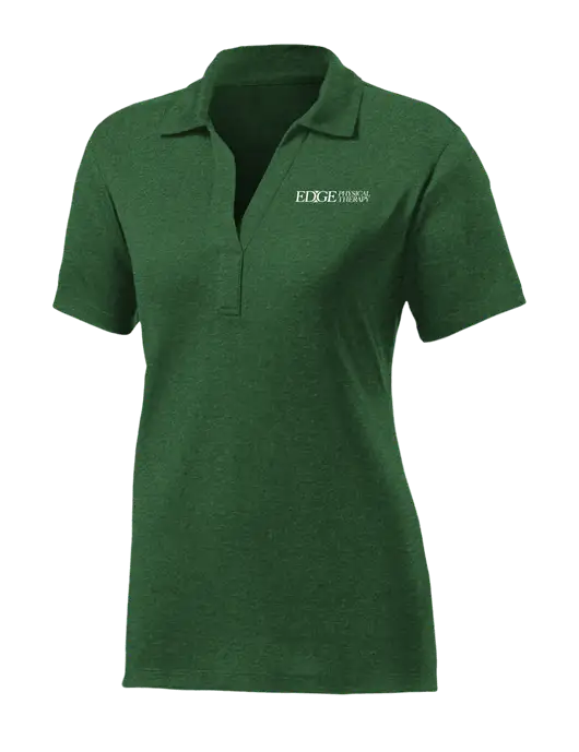 Womens Dark Green Heather Contender Polo w/Edge Physical Therapy Logo