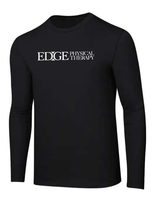 Ring Spun Jet Black 4.5 oz Long Sleeve T-Shirt w/Edge Physical Therapy Logo