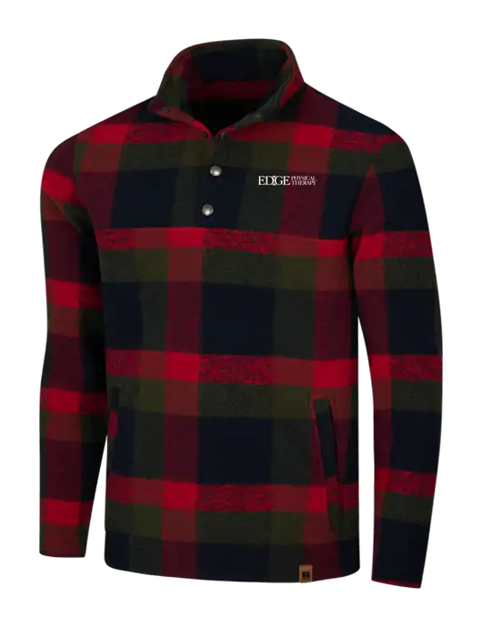 Russell Outdoors Red/Black Plaid Basin Snap Pullover w/Edge Physical Therapy Logo
