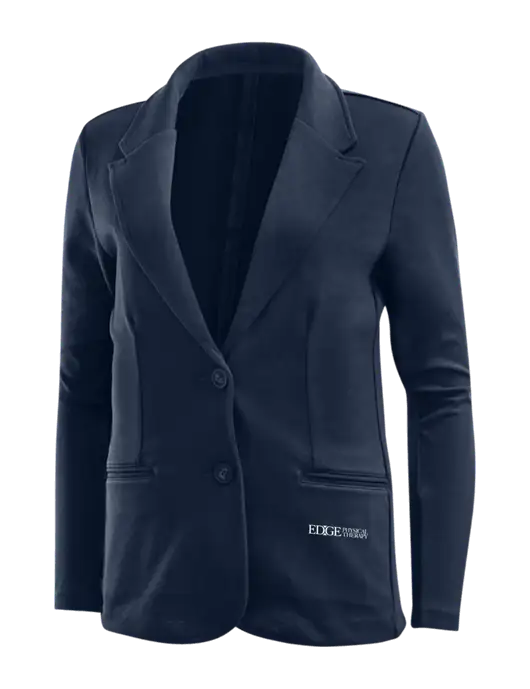 Deep Navy Womens Knit Blazer w/Edge Physical Therapy Logo
