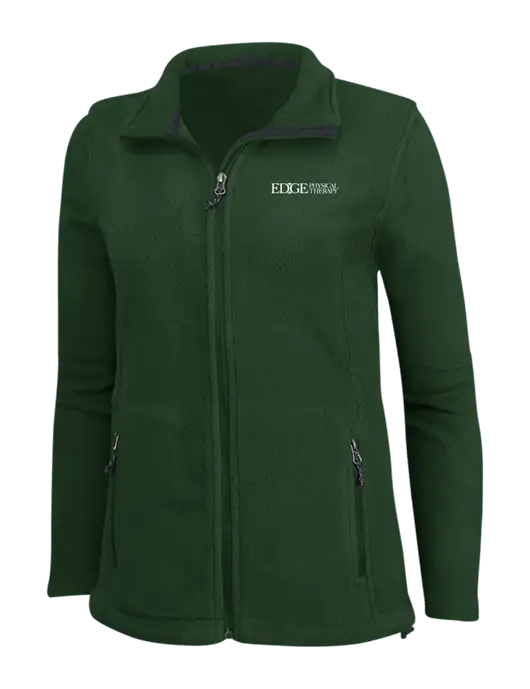Womens Fleece Dark Green Jacket w/Edge Physical Therapy Logo