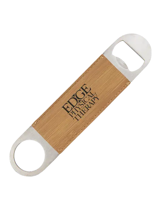 Bamboo Leatherette Bottle Opener w/Edge Physical Therapy Logo