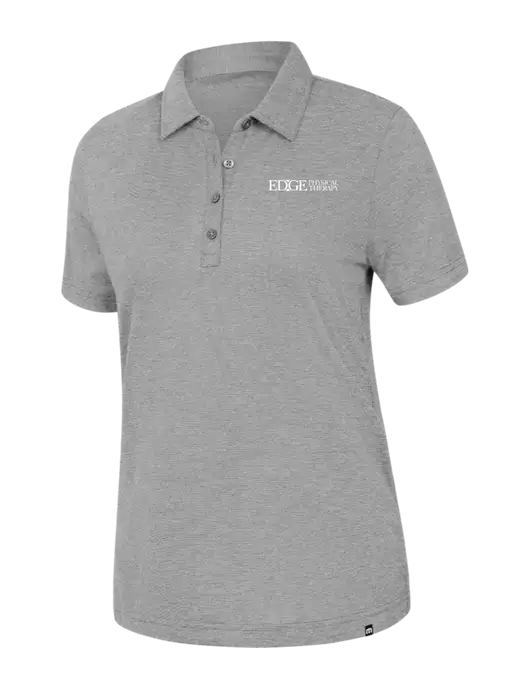 TravisMathew Womens Light Grey Heather Sunnyvale Polo w/Edge Physical Therapy Logo
