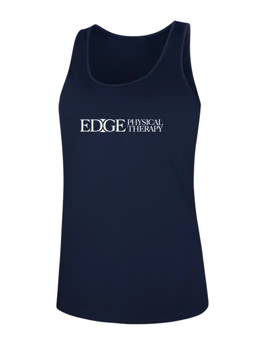 Womens Navy PosiCharge Competitor Racerback Tank w/Edge Physical Therapy Logo