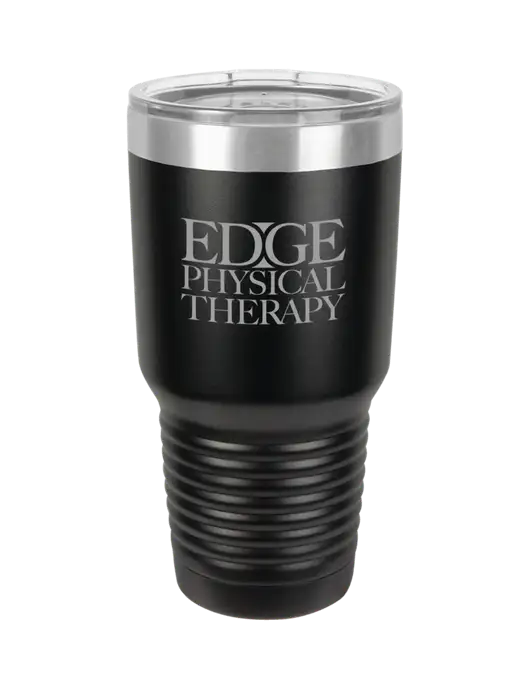 Polar Camel 30 oz Powder Coated Black Vacuum Insulated Tumbler w/Edge Physical Therapy Logo
