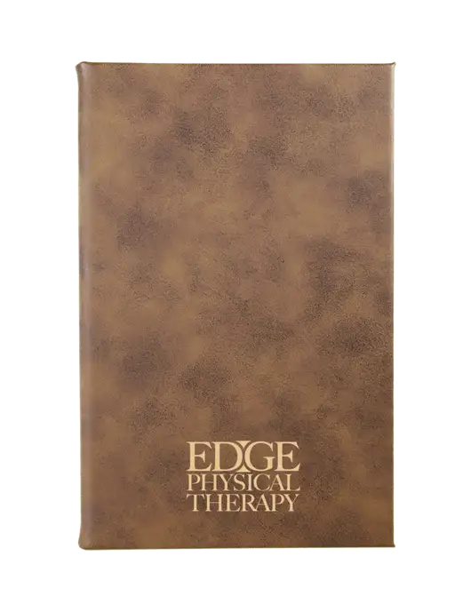 Rustic Leatherette 5.25 x 8.25 Journal w/Edge Physical Therapy Logo