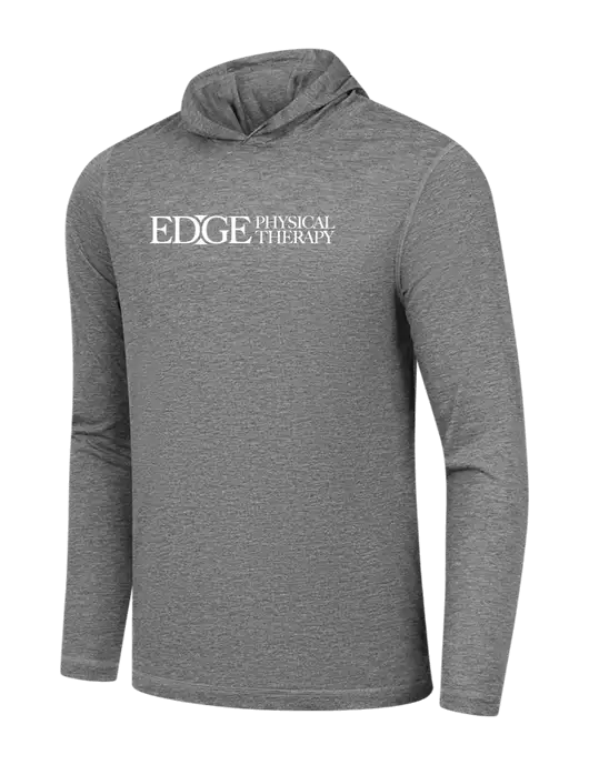 Simply Soft Medium Grey Frost Tri Long Sleeve Hoodie w/Edge Physical Therapy Logo