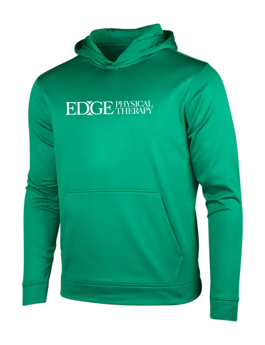 Kelly Green Sport-Wick Fleece Hooded Pullover w/Edge Physical Therapy Logo