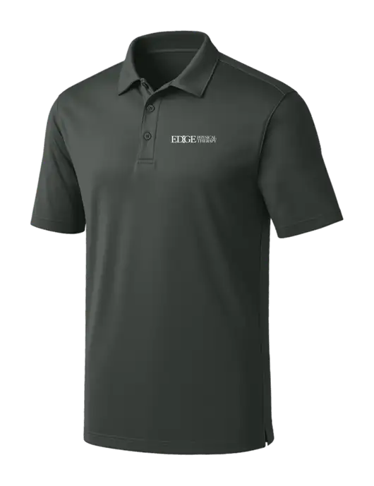 Dark Grey Silk Touch Performance Polo w/Edge Physical Therapy Logo