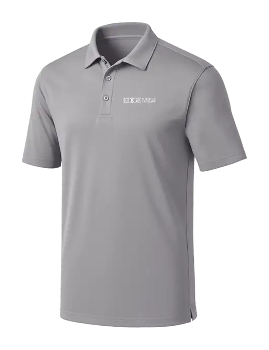 Light Grey Silk Touch Performance Polo w/Edge Physical Therapy Logo