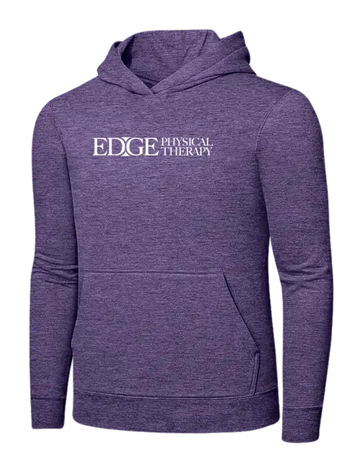 Heather Purple 7.8. oz Ring Spun Hooded Sweatshirt w/Edge Physical Therapy Logo