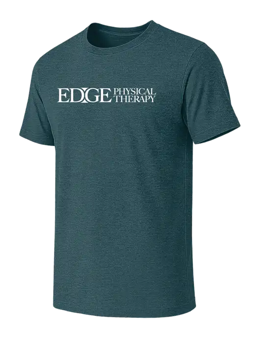 BELLA+CANVAS Heather Dark Teal CVC Short Sleeve Tee w/Edge Physical Therapy Logo