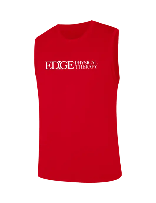 Sleeveless Red PosiCharge Competitor Tee w/Edge Physical Therapy Logo