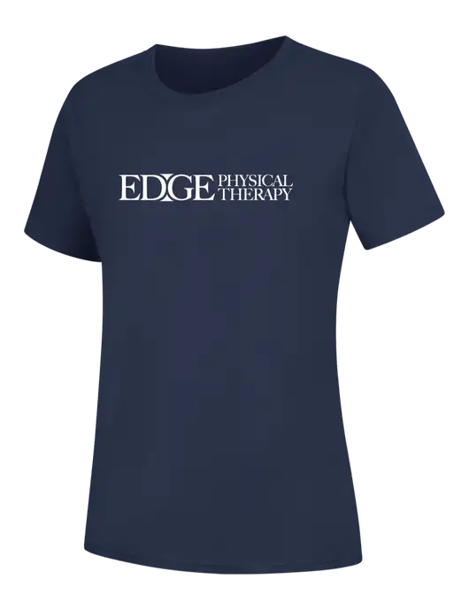 Womens Navy Core Blend Tee w/Edge Physical Therapy Logo