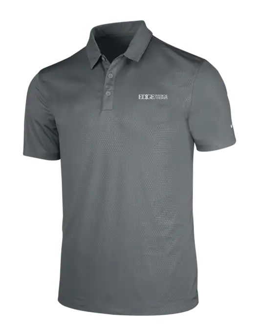 NIKE Medium Grey Dri-Fit Embossed Tri-Blade Polo w/Edge Physical Therapy Logo