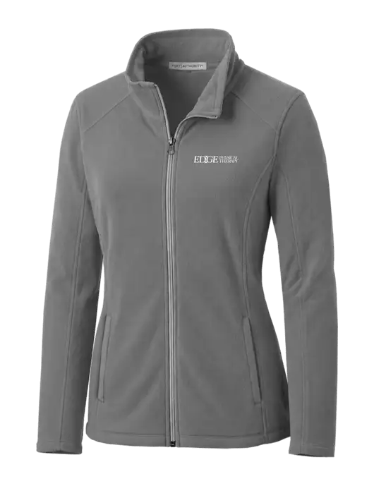 Medium Grey Womens Microfleece Jacket w/Edge Physical Therapy Logo