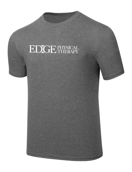 Simply Soft Heathered Medium Grey 4.5oz  Poly/Combed Ring Spun Cotton T-Shirt w/Edge Physical Therapy Logo