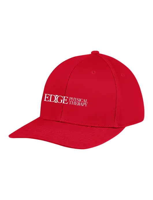Premium Modern Structured Twill Red Snapback Cap w/Edge Physical Therapy Logo