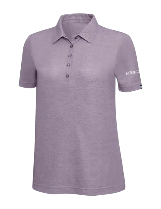 TravisMathew Light Purple Heather Womens Oceanside Polo w/Edge Physical Therapy Logo