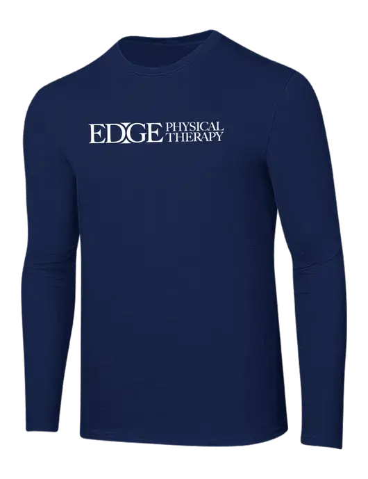 Ring Spun Navy 4.5 oz Long Sleeve T-Shirt w/Edge Physical Therapy Logo