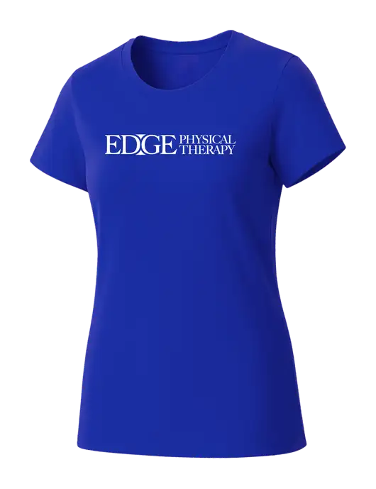 Womens Seriously Soft Royal T-Shirt w/Edge Physical Therapy Logo