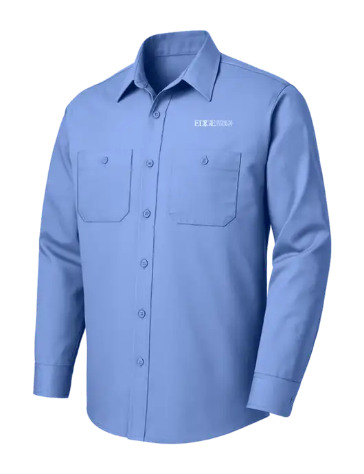 Red Kap Carolina Blue Long Sleeve Work Shirt w/Edge Physical Therapy Logo
