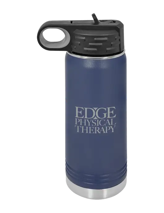 Polar Camel 20 oz Powder Coated Navy Vacuum Insulated Water Bottle w/Edge Physical Therapy Logo