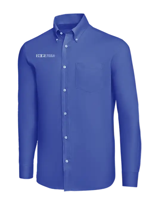Brooks Brothers Dark Royal Wrinkle-Free Stretch Nailhead Shirt w/Edge Physical Therapy Logo