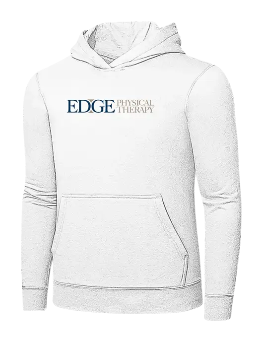 White 7.8 oz Ring Spun Hooded Sweatshirt w/Edge Physical Therapy Logo
