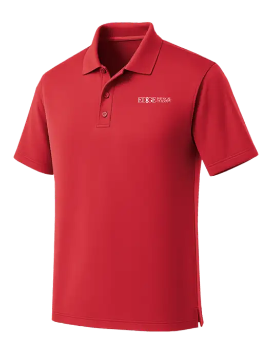 Red Dry Zone UV Micro Mesh Polo w/Edge Physical Therapy Logo