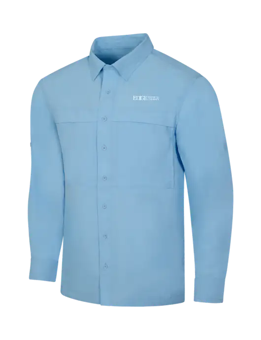 Light Blue Long Sleeve UV Daybreak Shirt w/Edge Physical Therapy Logo