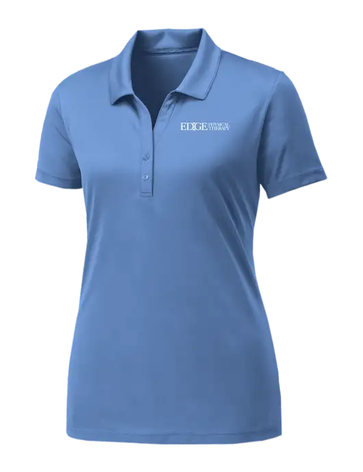Womens Carolina Blue PosiCharge Competitor Polo w/Edge Physical Therapy Logo