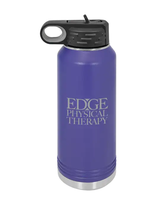 Polar Camel 32 oz Powder Coated Purple Vacuum Insulated Water Bottle w/Edge Physical Therapy Logo