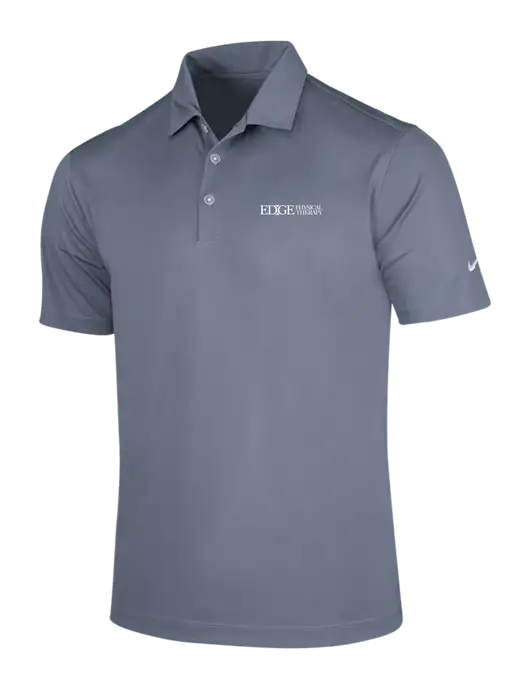 NIKE Medium Grey Dri-Fit Vertical Mesh Polo w/Edge Physical Therapy Logo