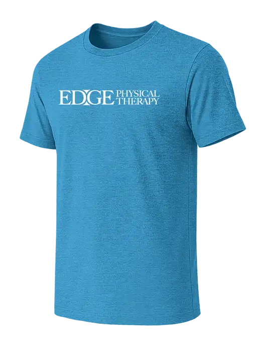 BELLA+CANVAS Heather Sapphire CVC Short Sleeve Tee w/Edge Physical Therapy Logo