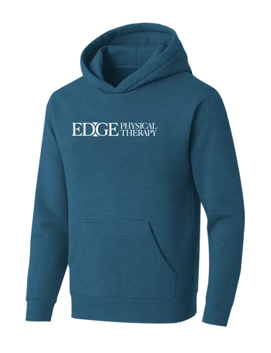 BELLA+CANVAS Heather Deep Teal Sponge Fleece Pullover Hoodie w/Edge Physical Therapy Logo