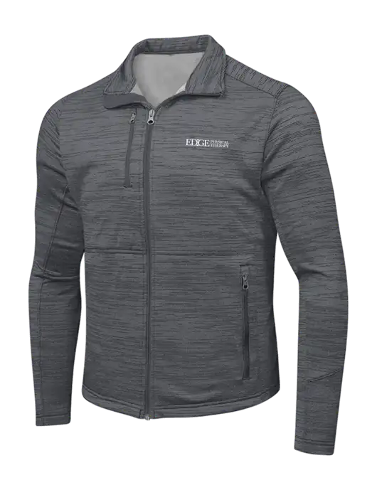 Medium Grey Digi Stripe Fleece Jacket w/Edge Physical Therapy Logo