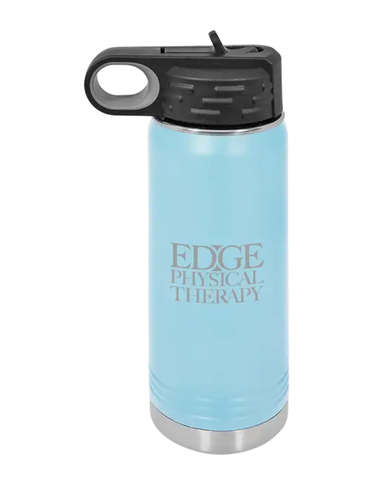 Polar Camel 20 oz Powder Coated Light Blue Vacuum Insulated Water Bottle w/Edge Physical Therapy Logo