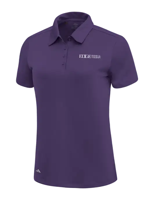 Adidas Purple Womens Ultimate Solid Polo w/Edge Physical Therapy Logo
