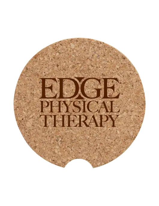 Cork Car Coaster, 2.5" w/Edge Physical Therapy Logo