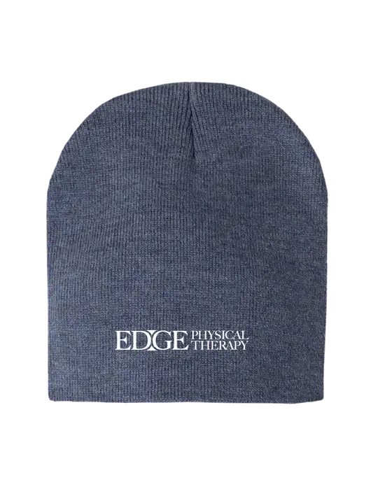 Navy Heather Element Knit Beanie w/Edge Physical Therapy Logo
